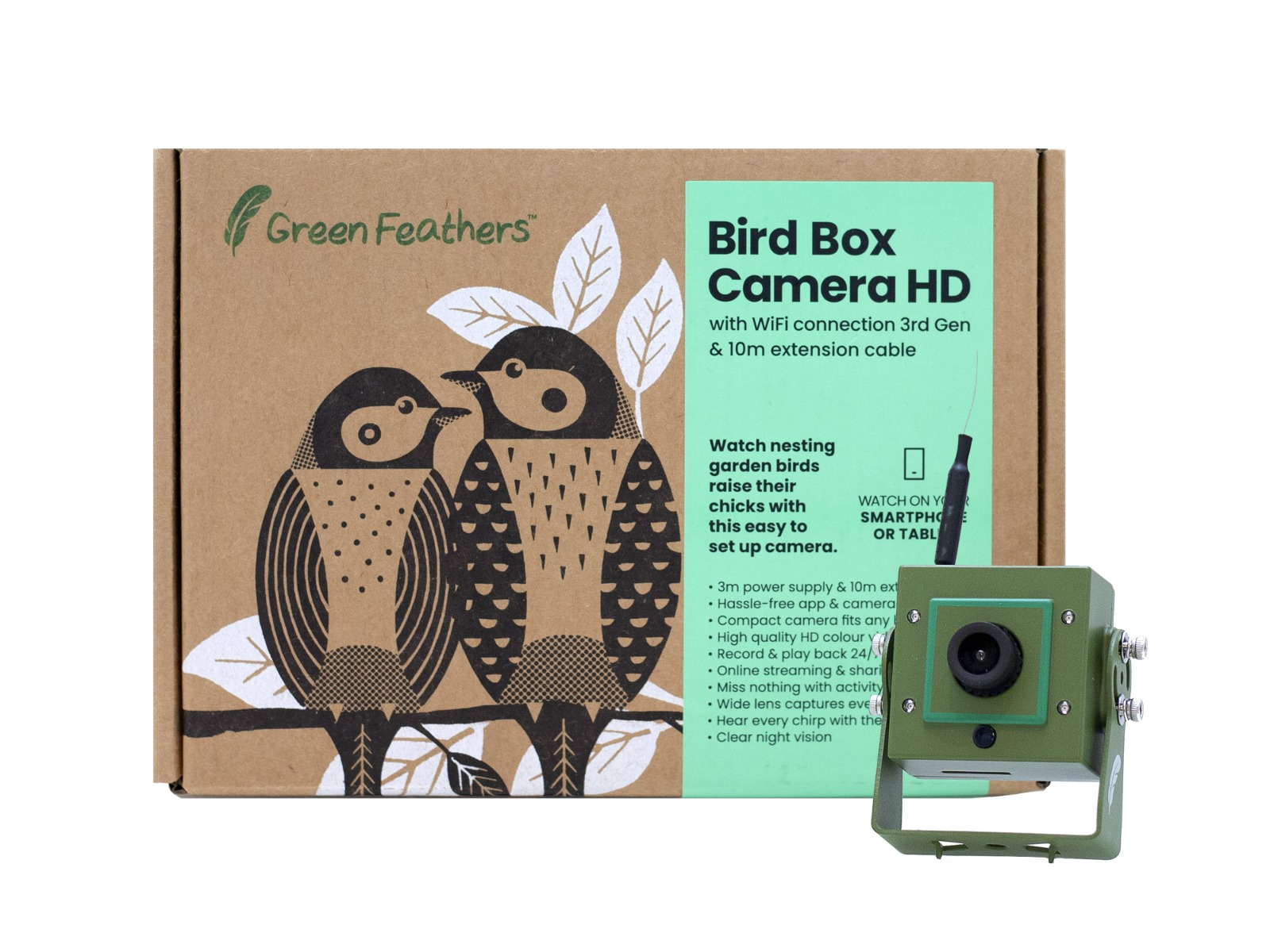 WiFi Nest Box Camera with Cable & Micro-SD card (UK Plug)