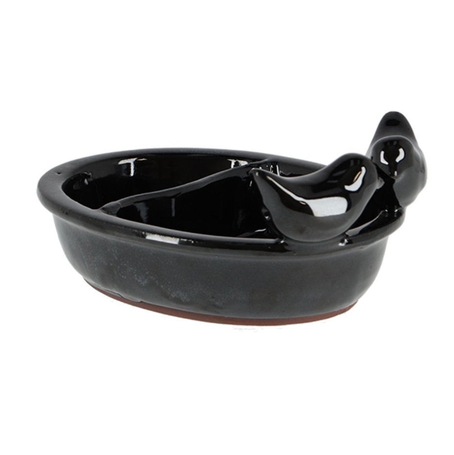 Ceramic Garden Bird Bath and Feeding Bowl