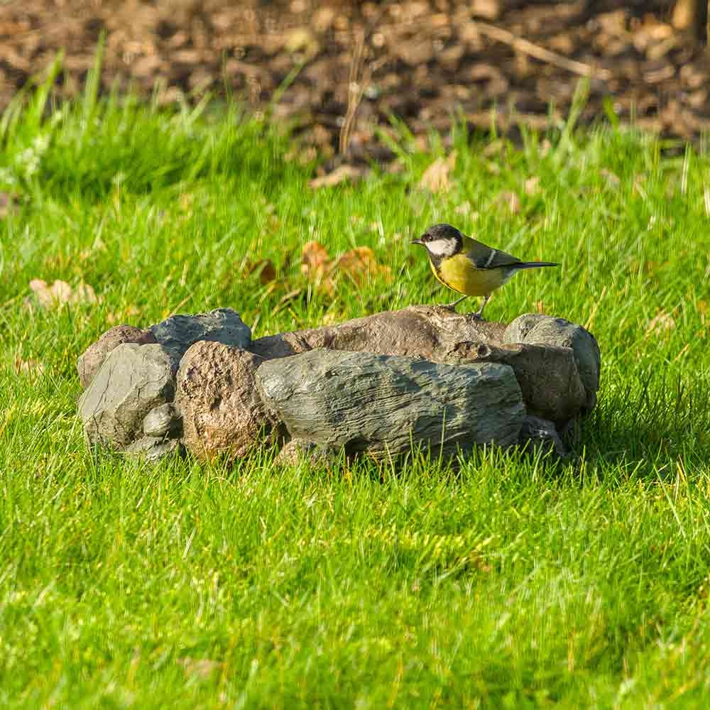 Garda Large Stone-Effect Bird Bath