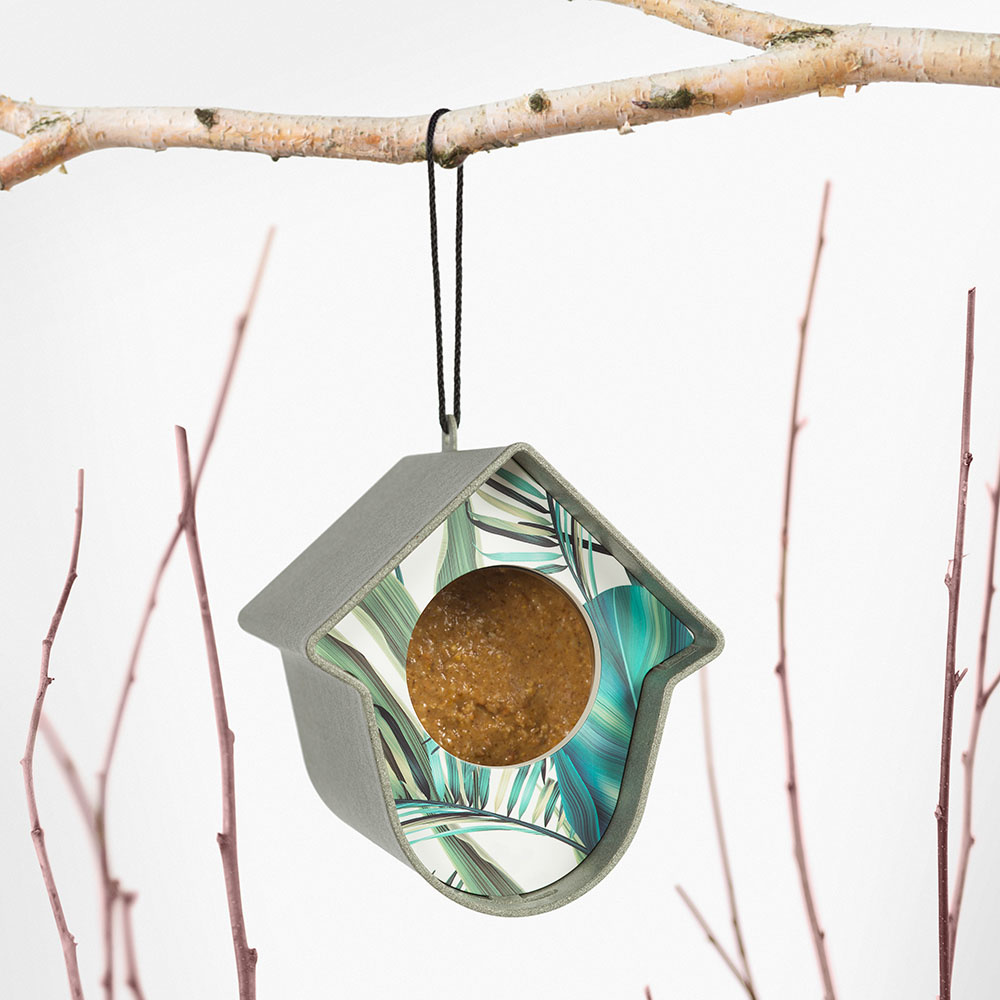 Evie Peanut Butter Feeder - Wild Green Leaves 