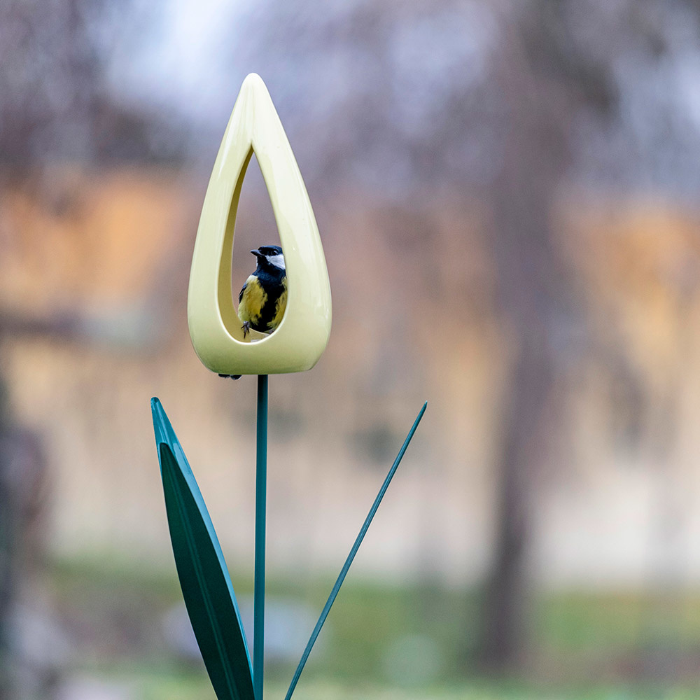 Tulip Bird Feeder - Yellow