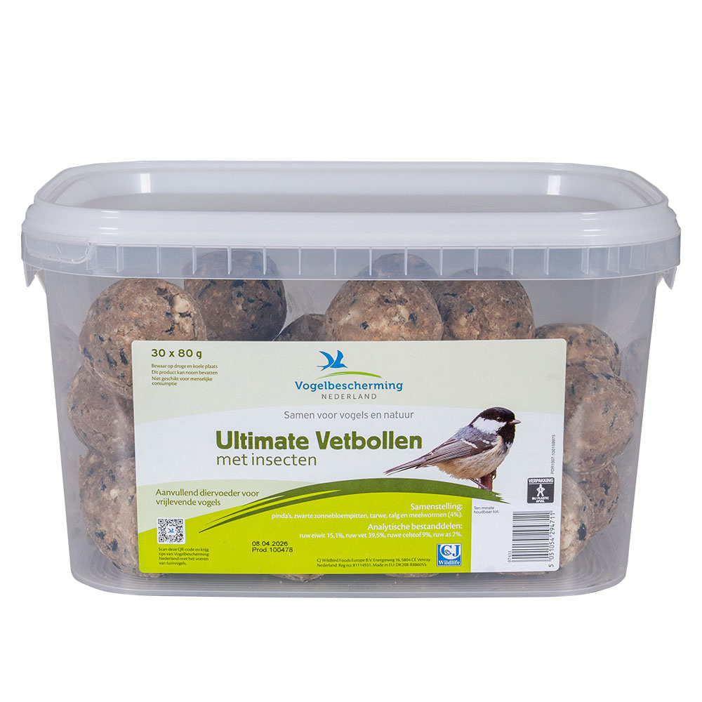 Ultimate vetbollen met insecten - 30 stuks in emmer