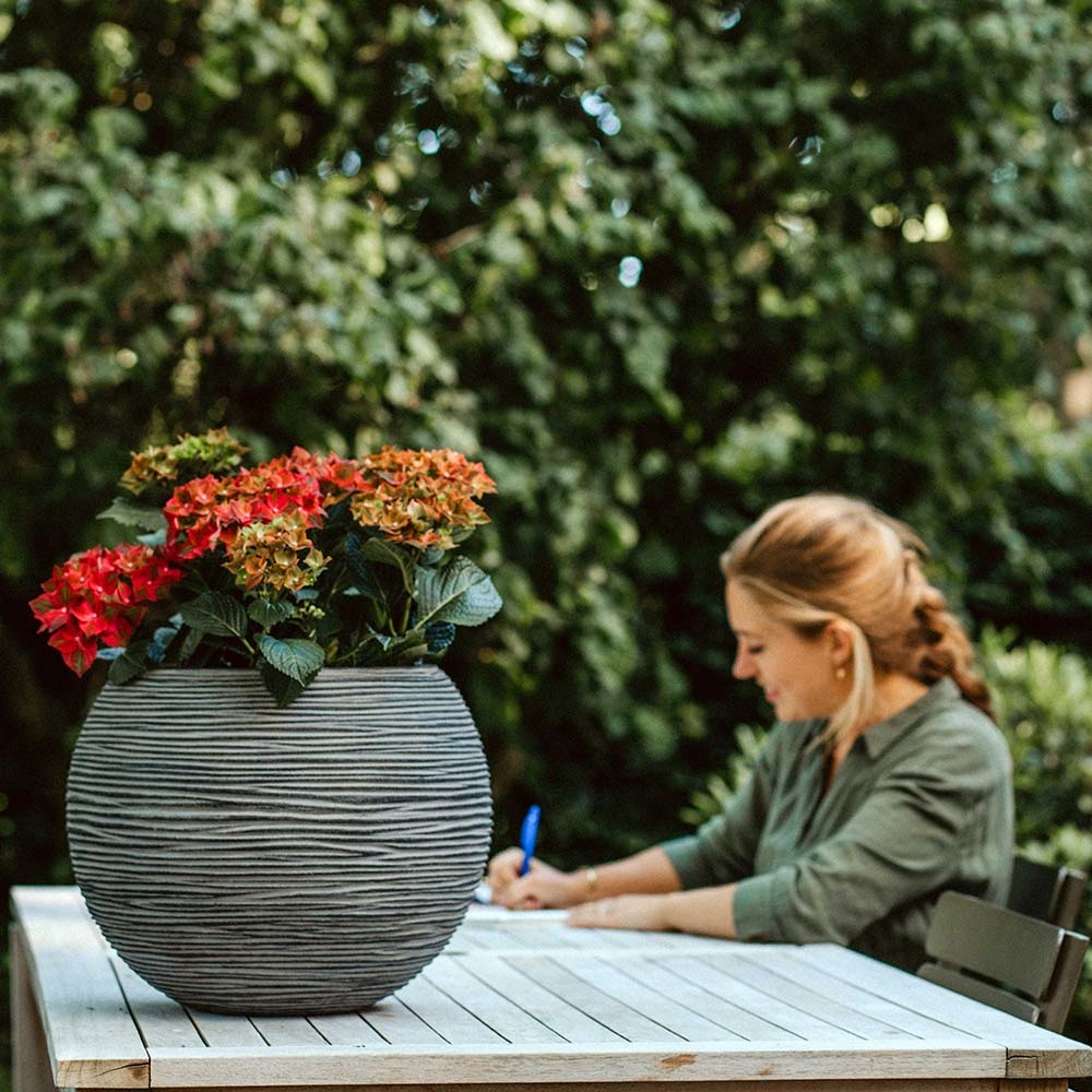 Pot de fleurs rond - charbon