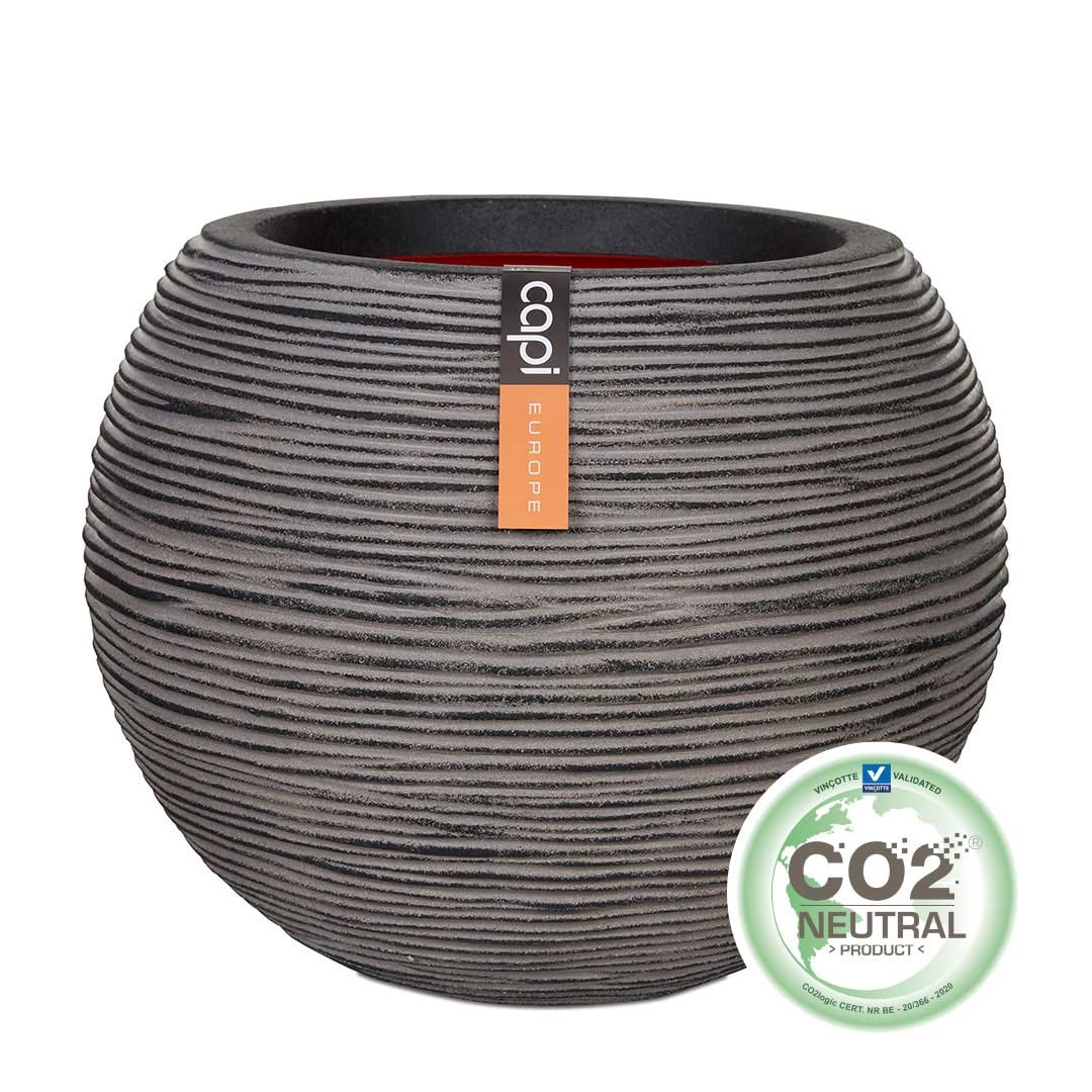 Capi Grey Rounded Planter 40cm