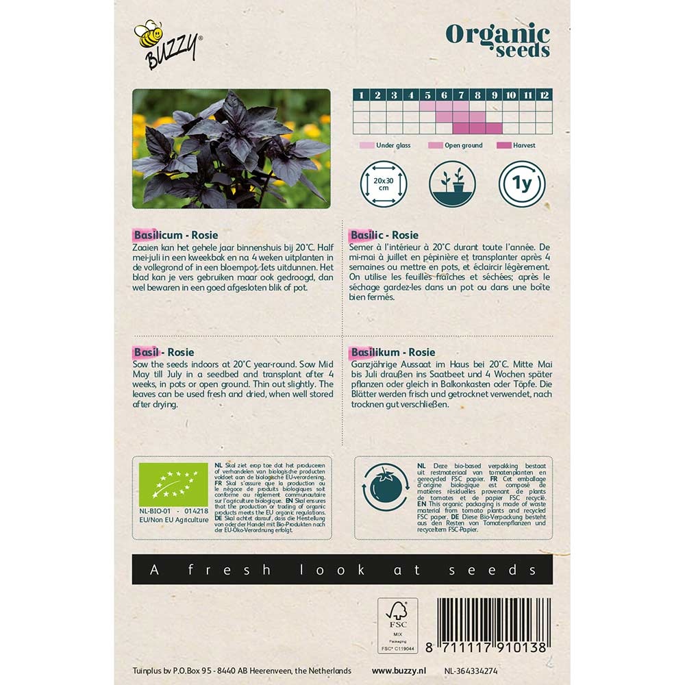 Buzzy® Organic Basilicum Rosie (BIO)