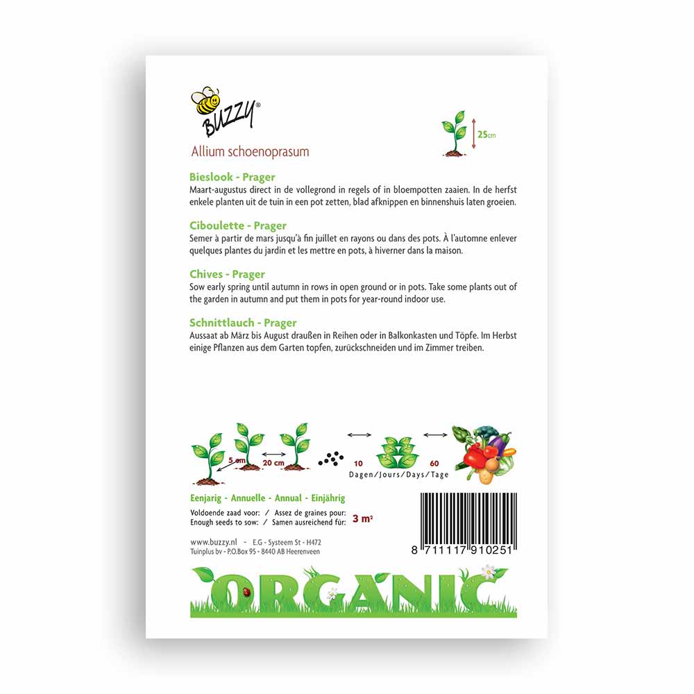 Buzzy Seeds® Organic Chives - Prager (BIO)