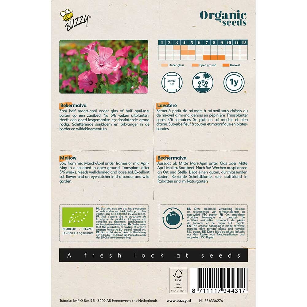 Buzzy® Organic Bechermalva rose/rot (BIO)