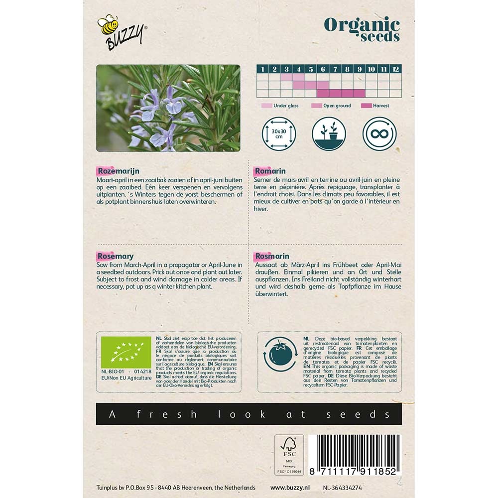 Buzzy Seeds® Organic Rosemary (BIO)