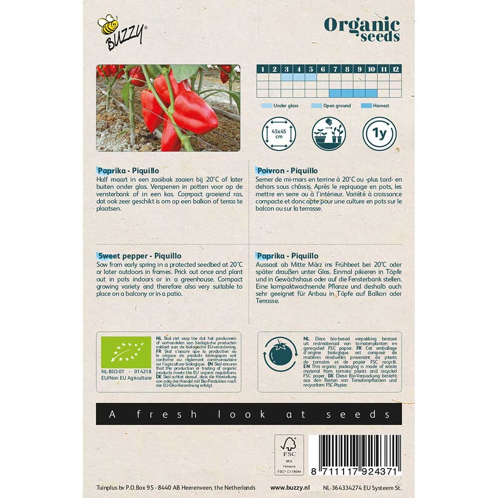 Buzzy® Organic Paprika Piquillo rood (BIO)