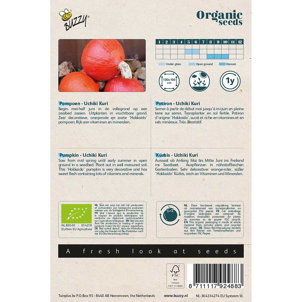 Buzzy Seeds® Organic Pumpkin - Uchiki Kuri (BIO)