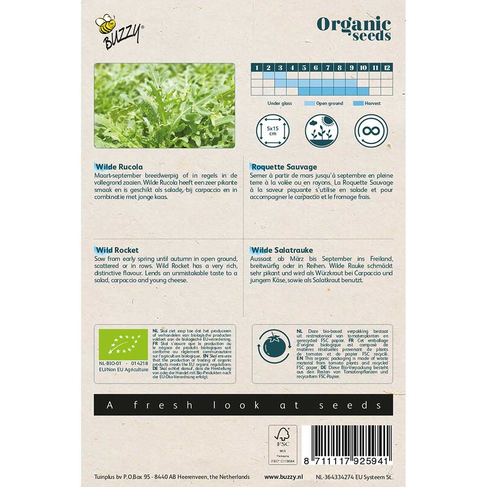 Buzzy Seeds® Organic Wild Rocket (BIO)