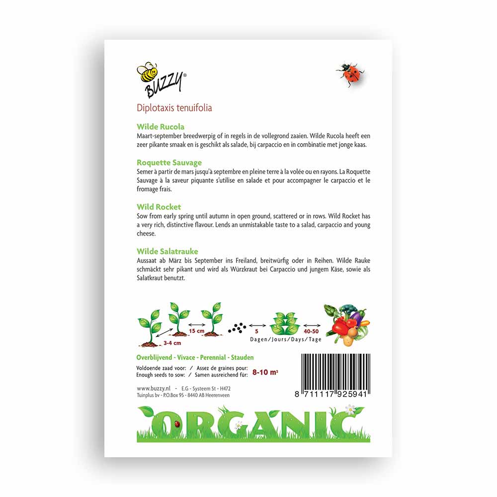 Buzzy Seeds® Organic Wild Rocket (BIO)