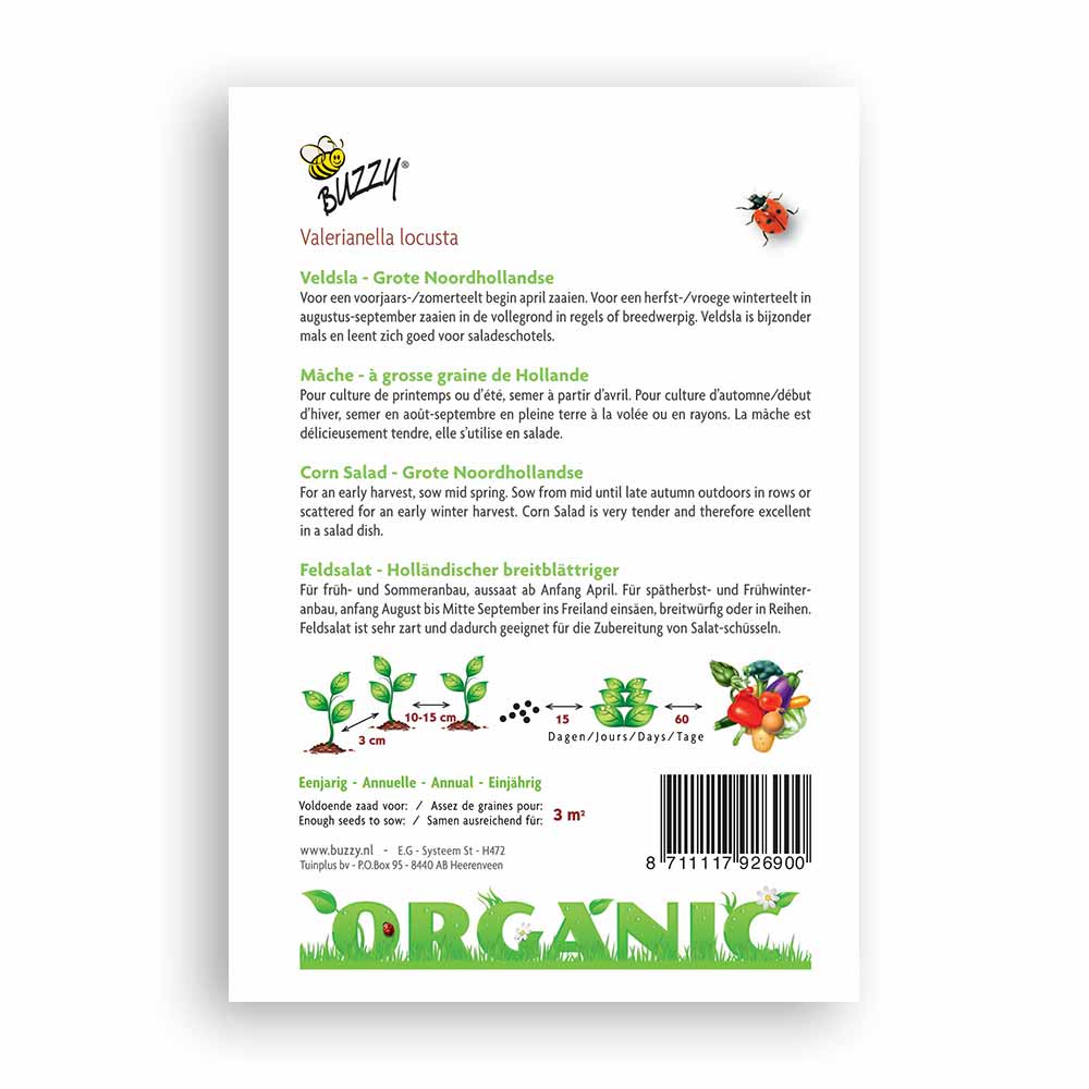 Buzzy Seeds® Organic Corn Salad - Grote Nrd Hol