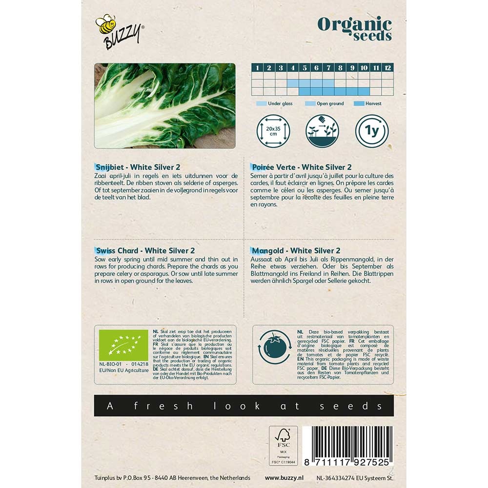 Buzzy® Organic Swiss Chard - White Silver