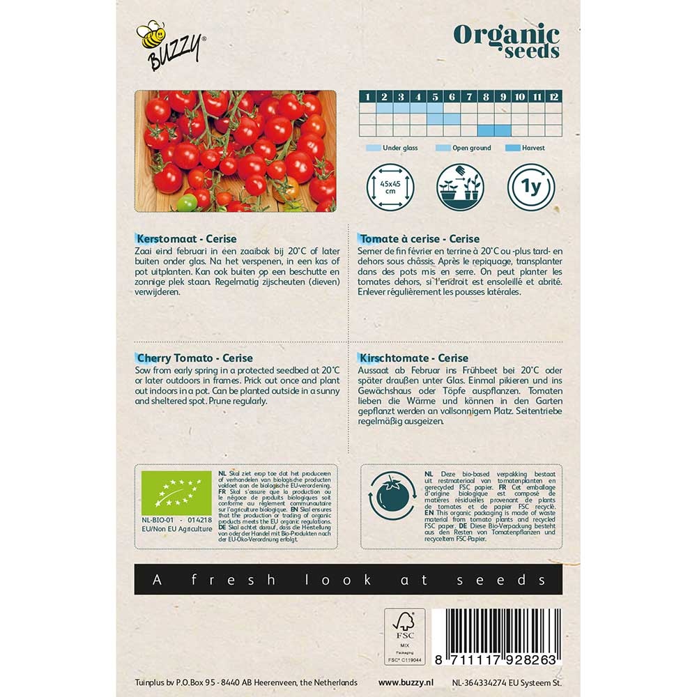 Buzzy Seeds® Organic Cherry Tomato - Cerise BIO