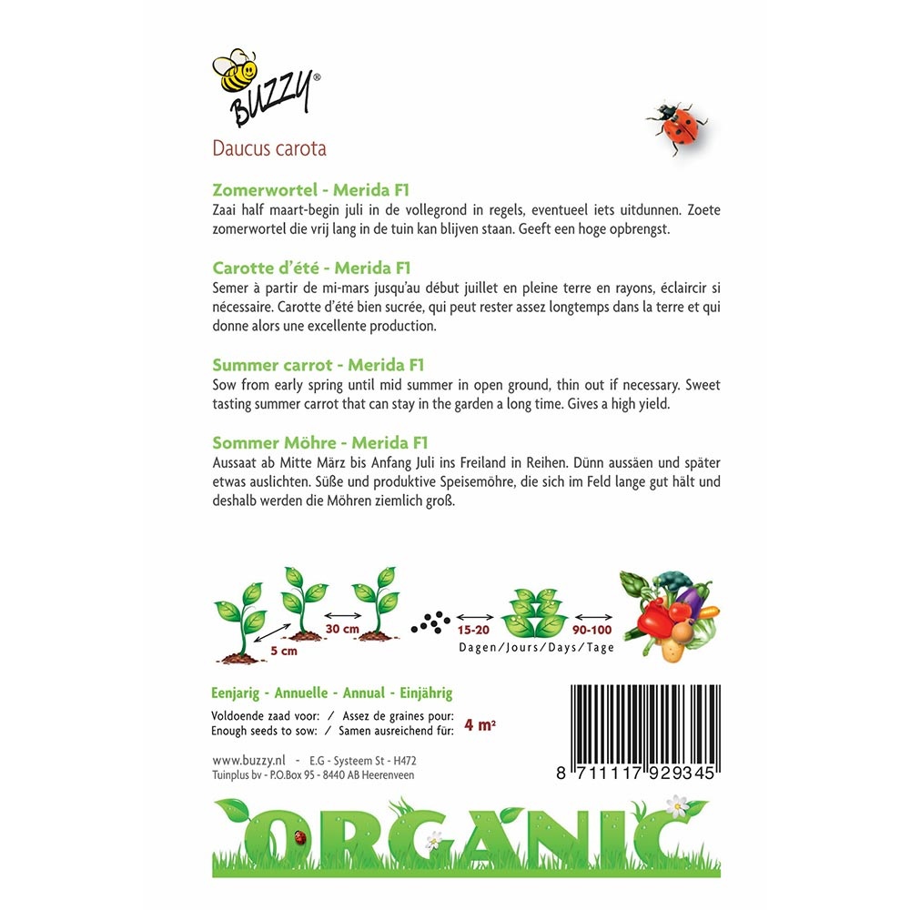 Buzzy® Organic Zomerwortel Merida F1 (BIO)