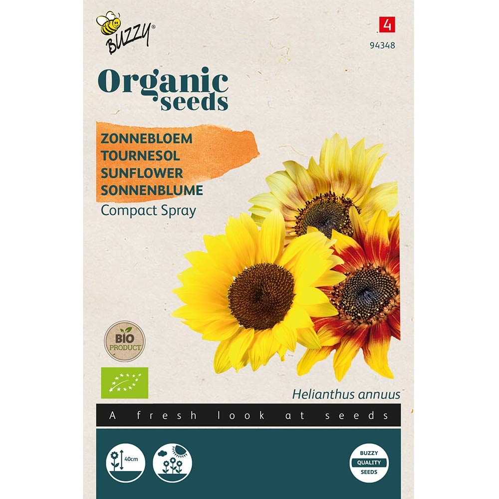 Buzzy Seeds® Organic Sunflower Compact Spray Mix