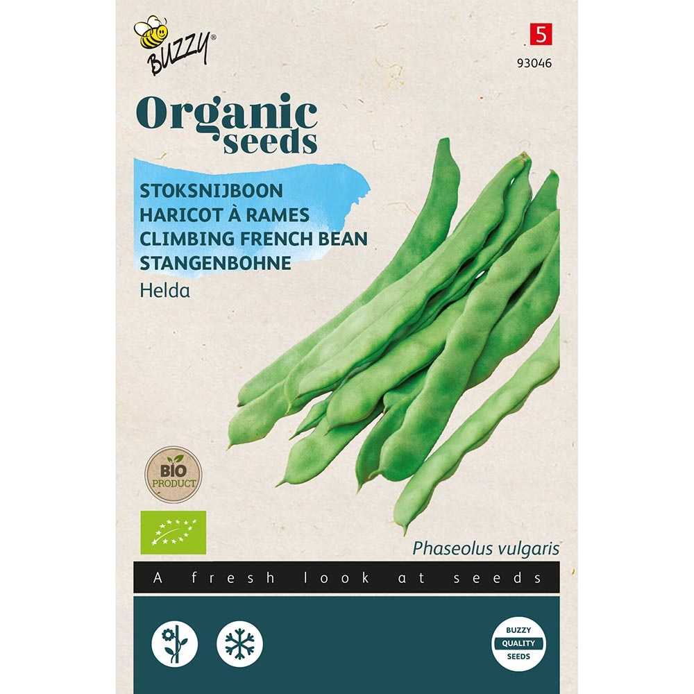 Buzzy Seeds® Organic Climbing French Beans - Helda