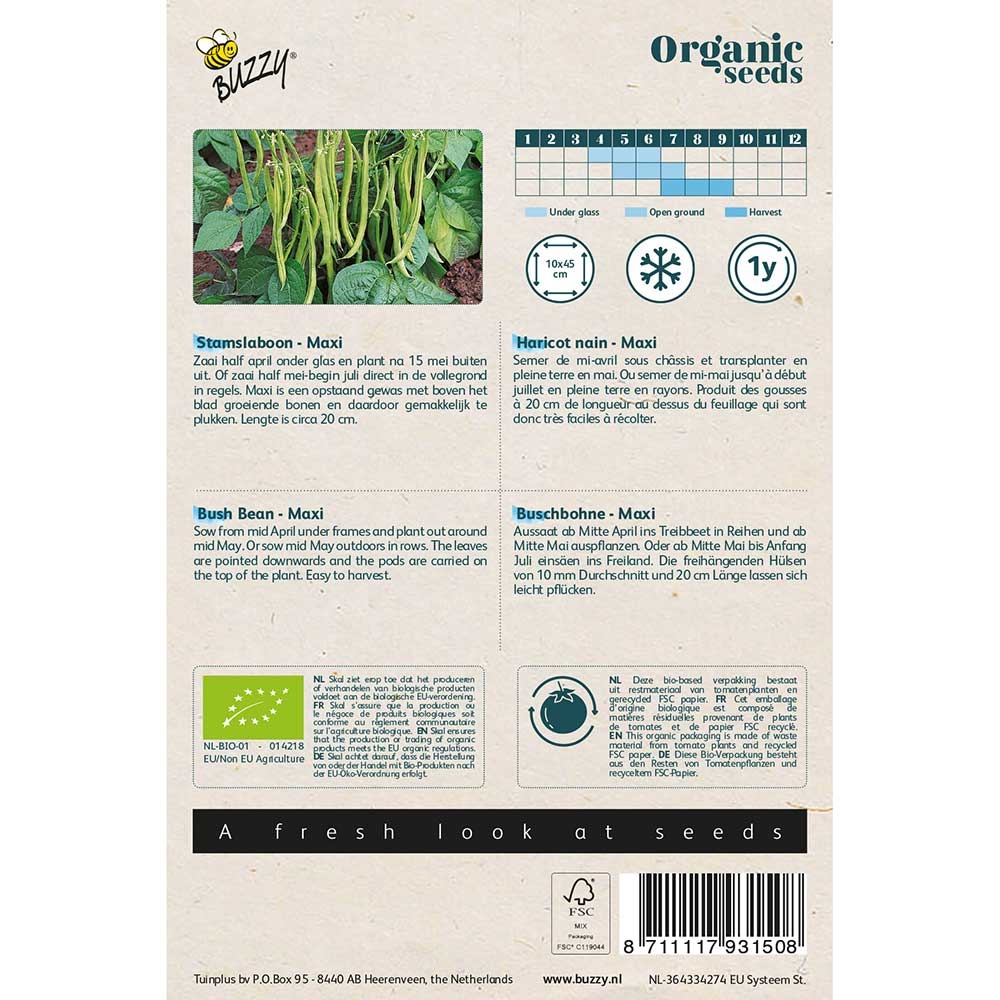 Buzzy® Organic Dwarf Beans - Maxi (BIO)