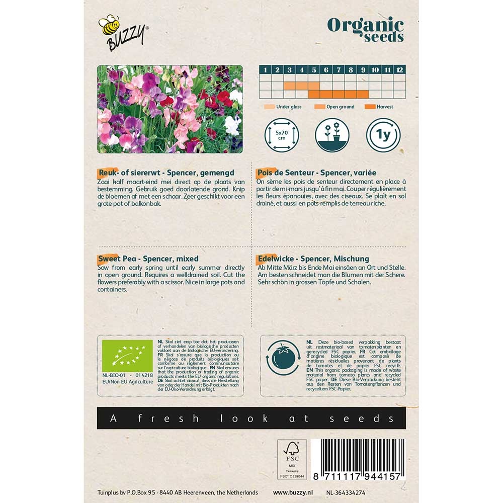 Buzzy Seeds® Organic Nasturtium - Single Flower Mix (BIO)