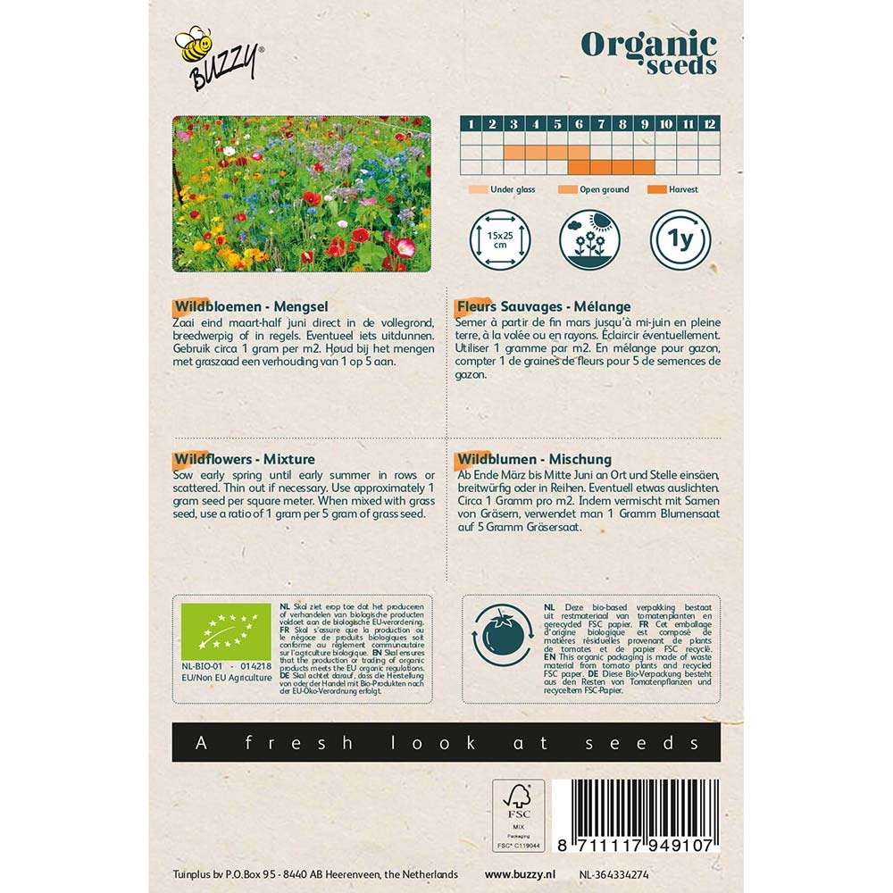 Buzzy Seeds® Organic Wildflower Mixture (BIO)