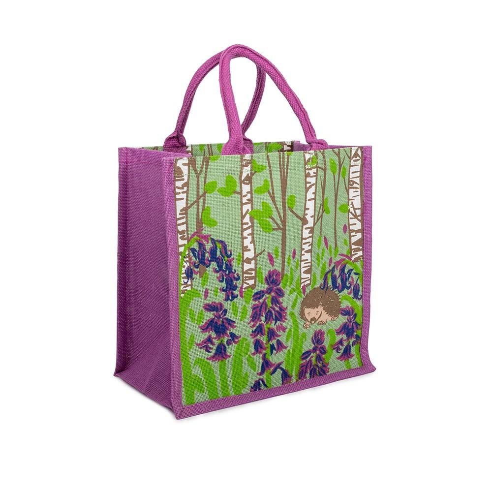 Hedgehog Jute Shopping Bag