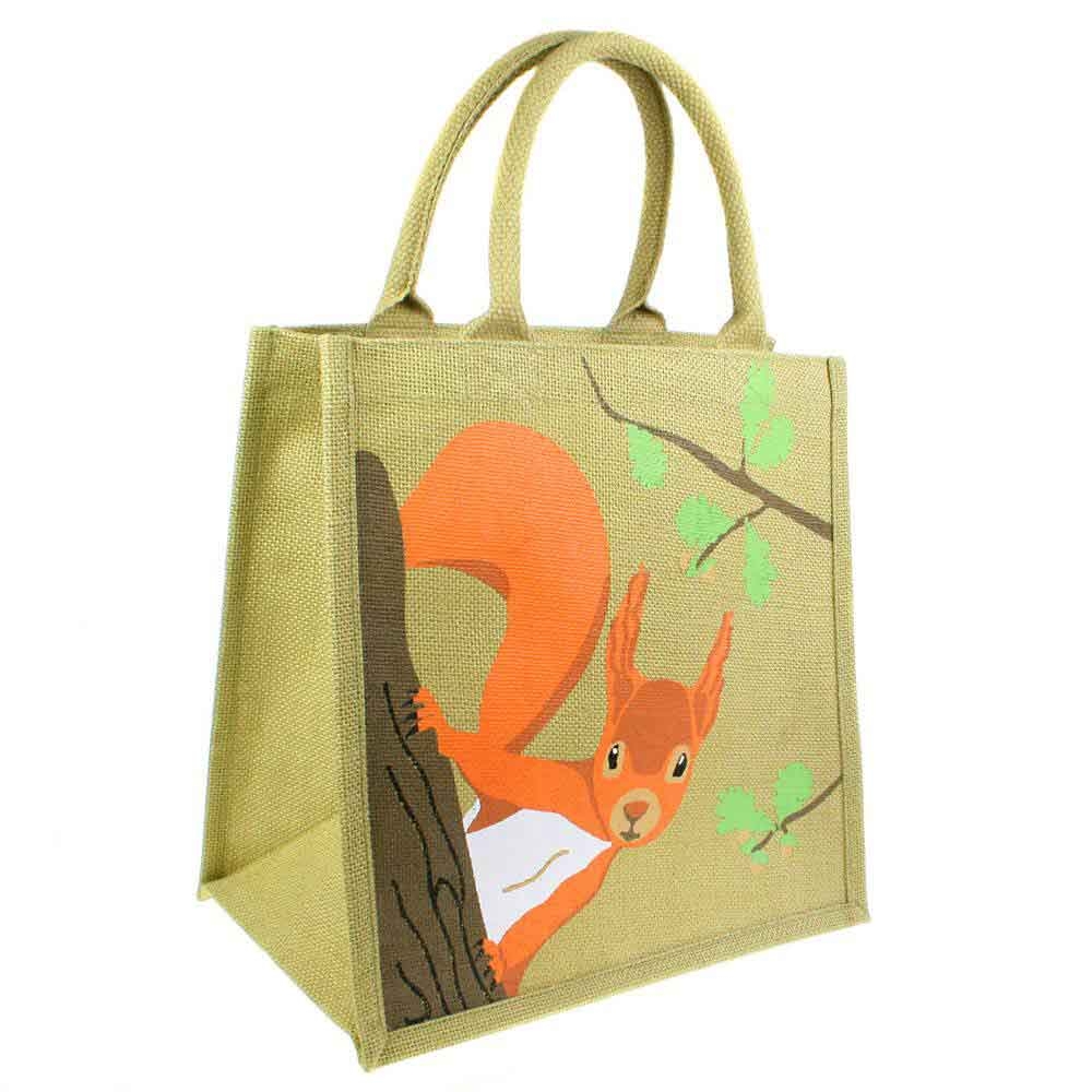 Squirrel Jute Shopping Bag