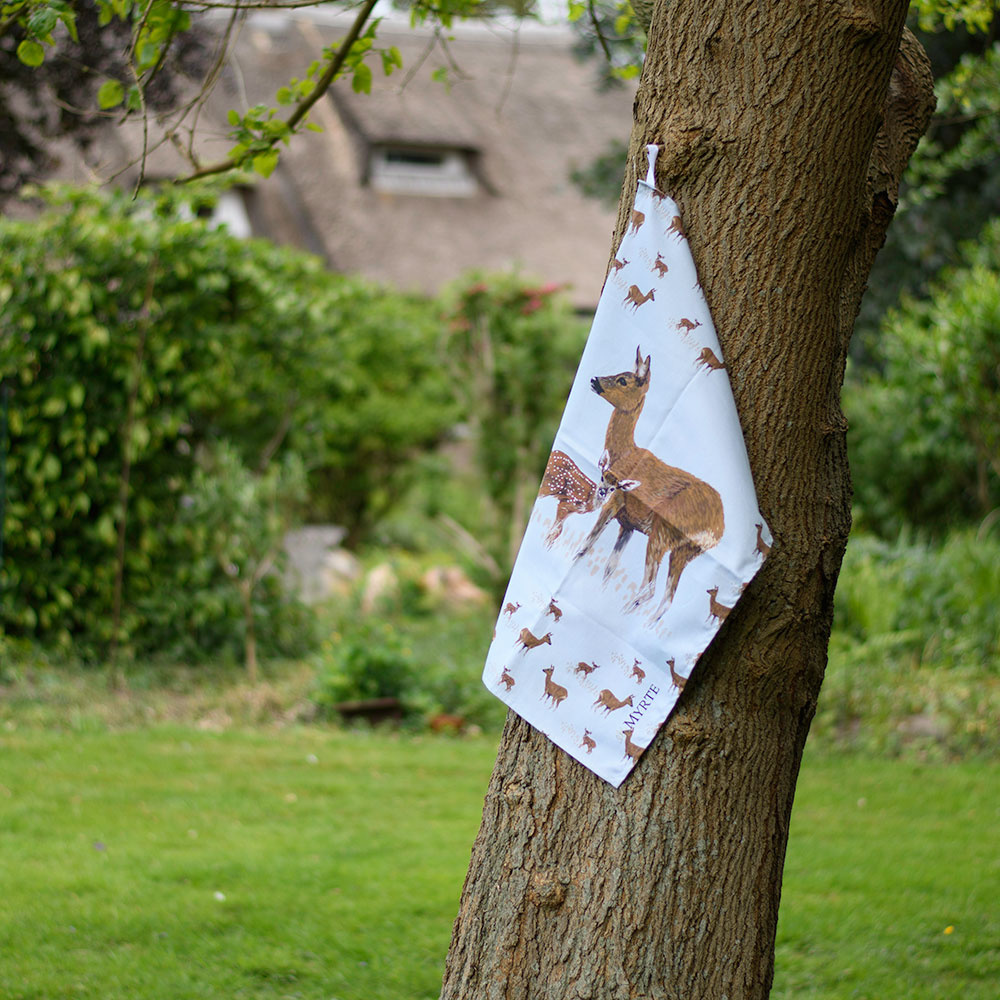 Deer Tea Towel by Myrte