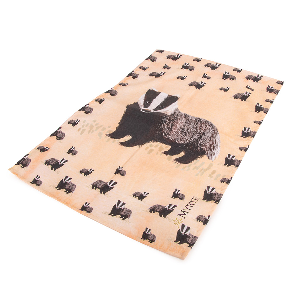 Badger Tea Towel by Myrte