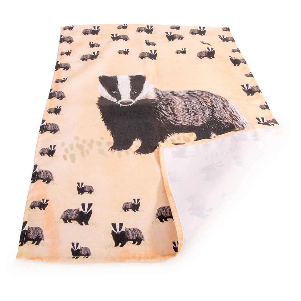 Badger Tea Towel by Myrte