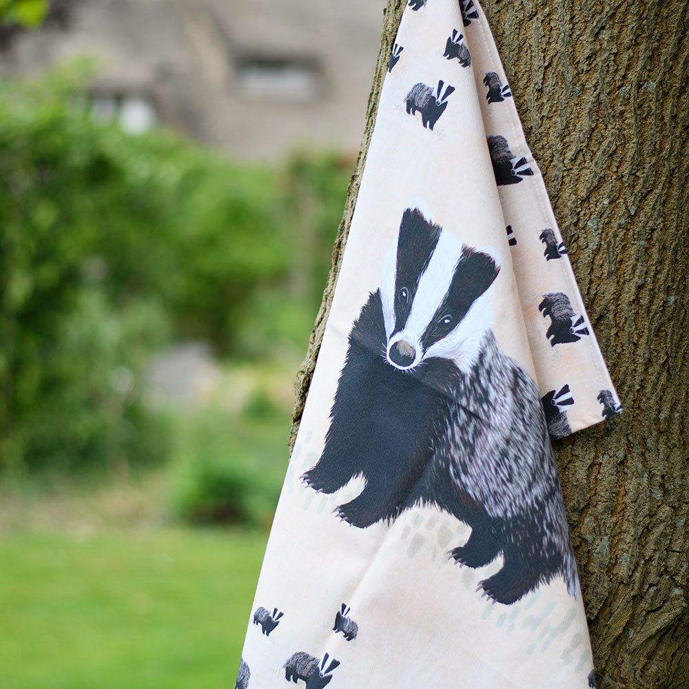 Badger Tea Towel by Myrte