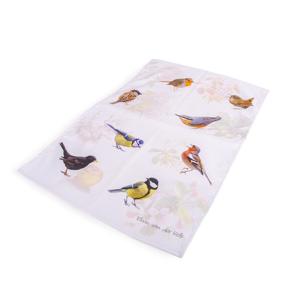 Garden Birds Tea Towel by Elwin van der Kolk