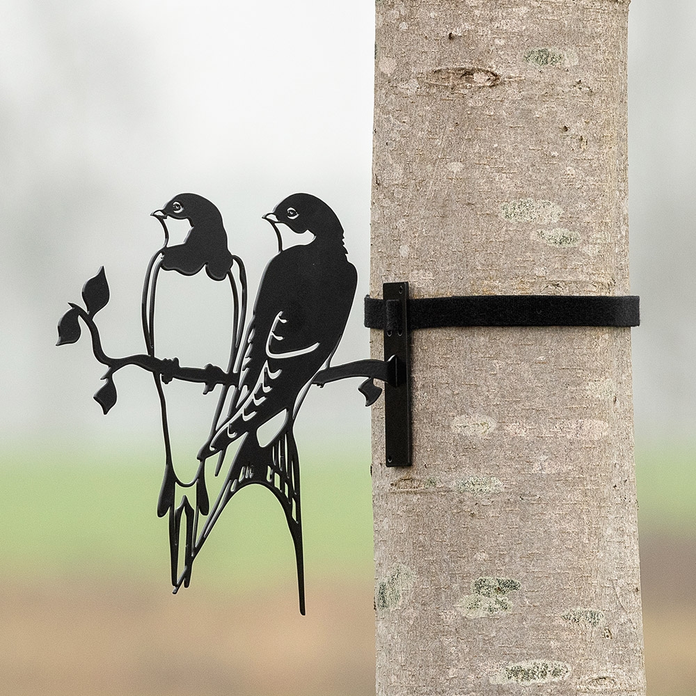 Metal Silhouette - Pair of Swallows