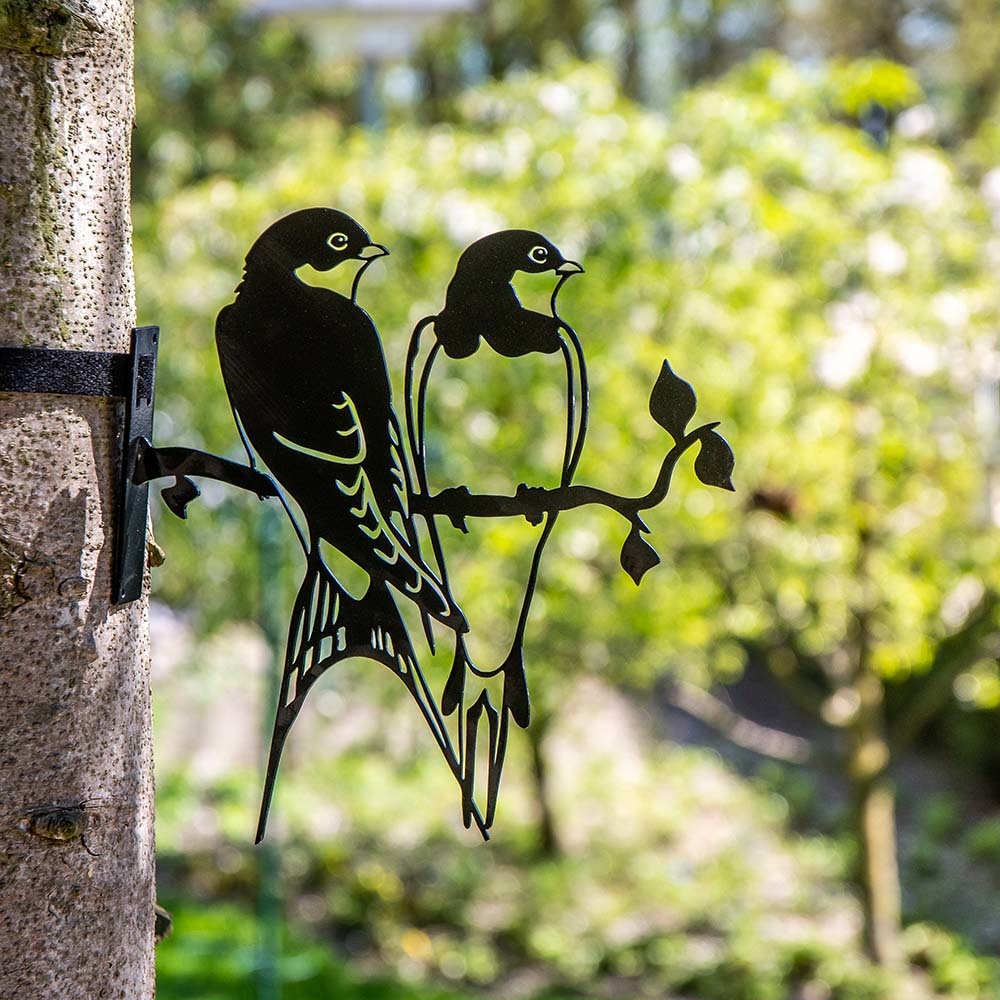 Metal Silhouette - Pair of Swallows