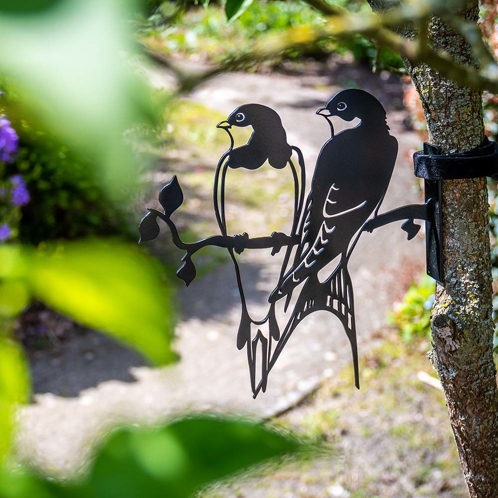 Metal Silhouette - Pair of Swallows