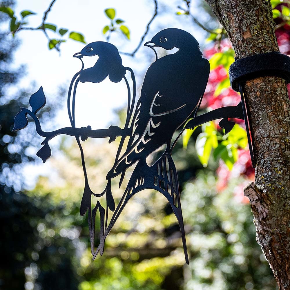 Metal Silhouette - Pair of Swallows