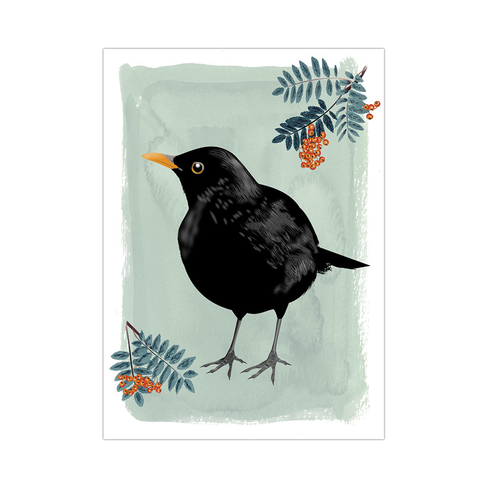 Greeting Card Blackbird – Myrte 