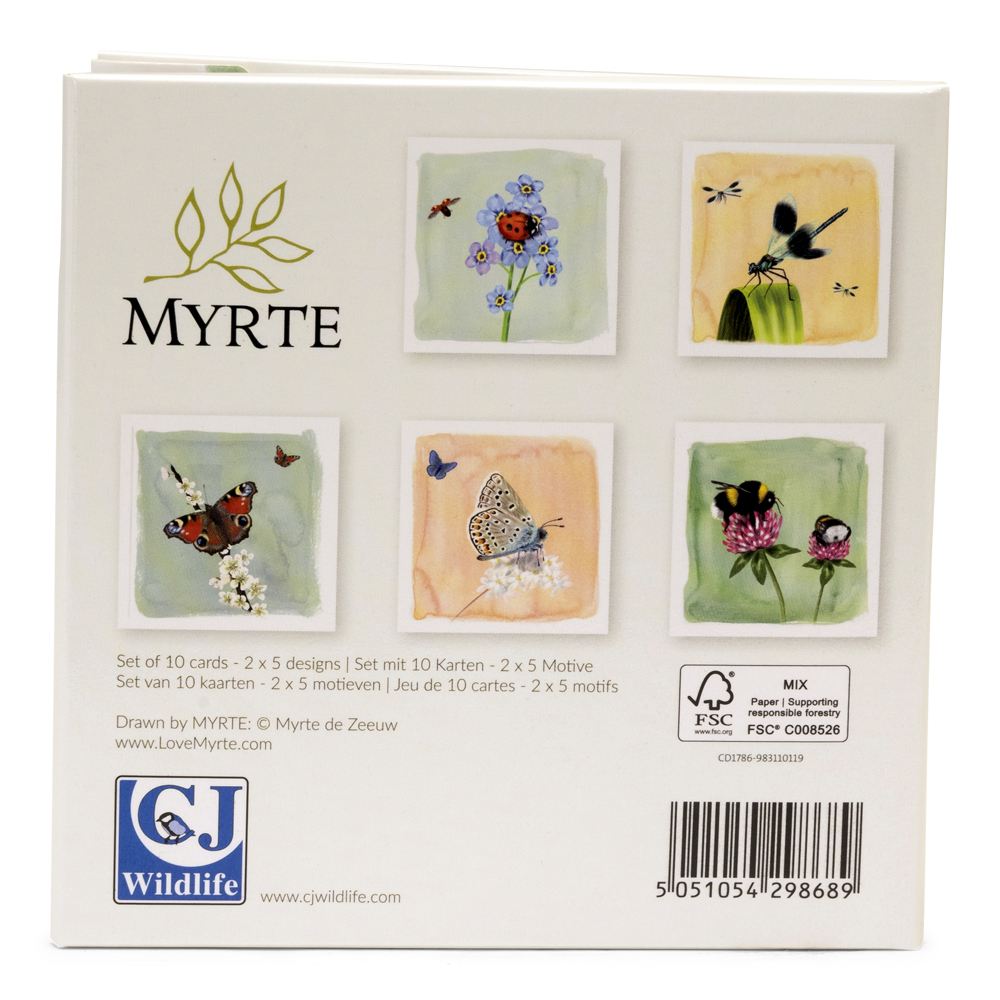 Insects Greeting Card Set (2 x 5 designs) by Myrte