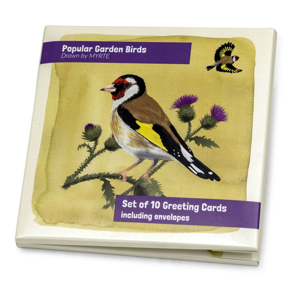 Sélection de cartes de voeux Oiseaux de jardin populaires Myrte - 2 x 5 choix