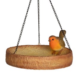 Hangende voederschaal met roodborstje (Polystone)