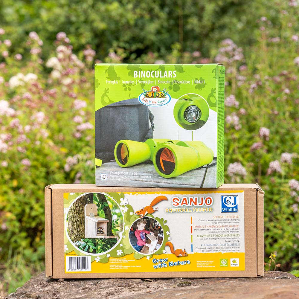 Children's binoculars & DIY Squirrel Feeder Starter Bundle