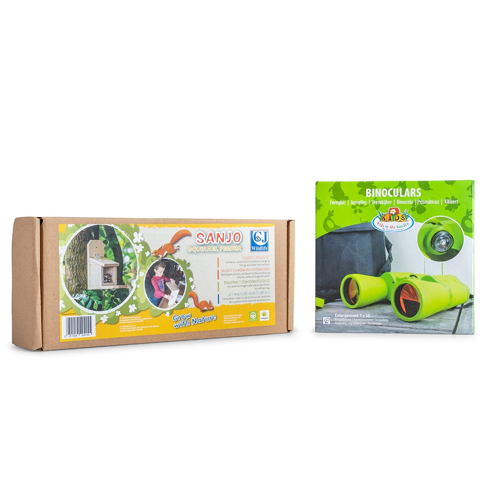 Children's binoculars & DIY Squirrel Feeder Starter Bundle