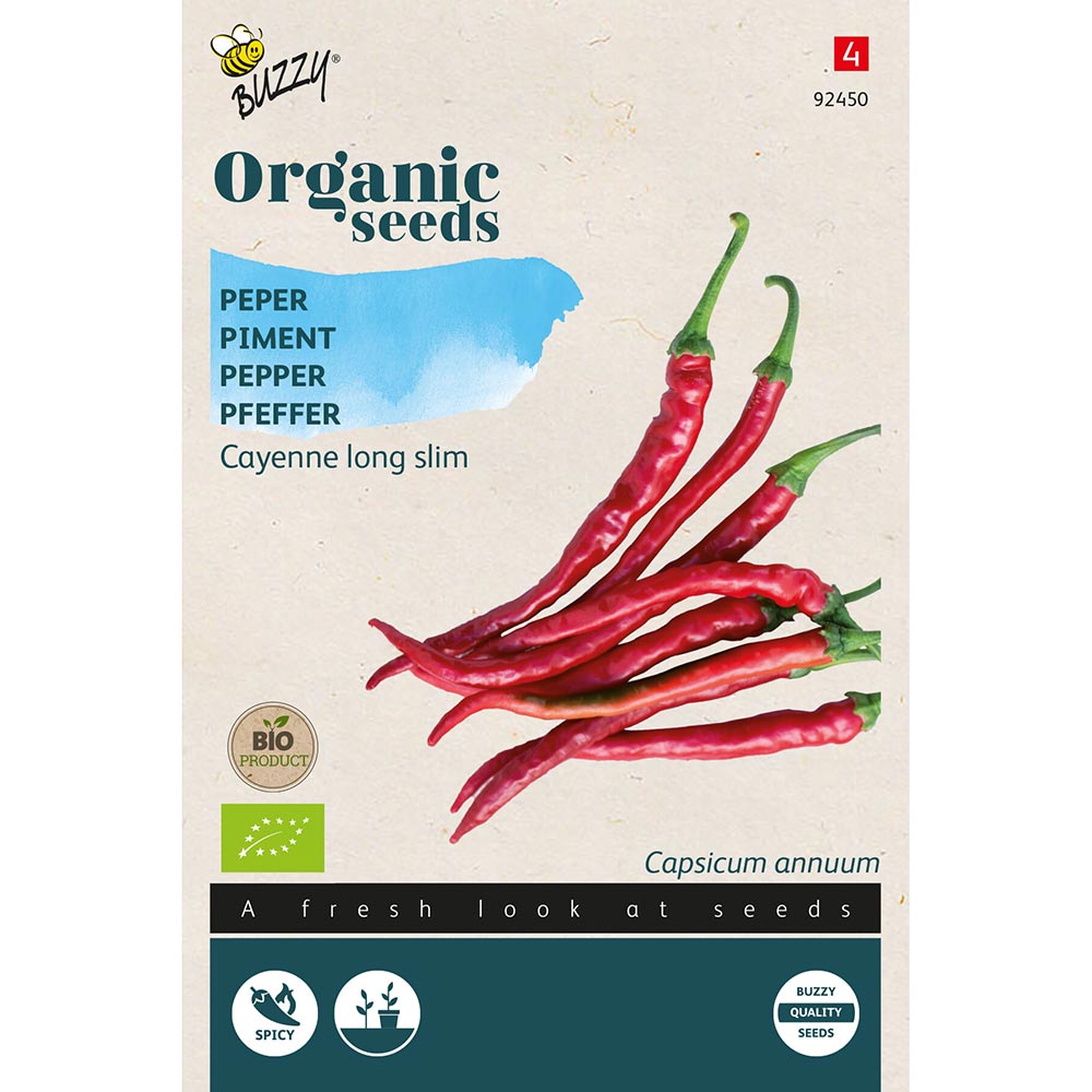 Buzzy® Organic Peper Cayenne lang en dun (BIO)