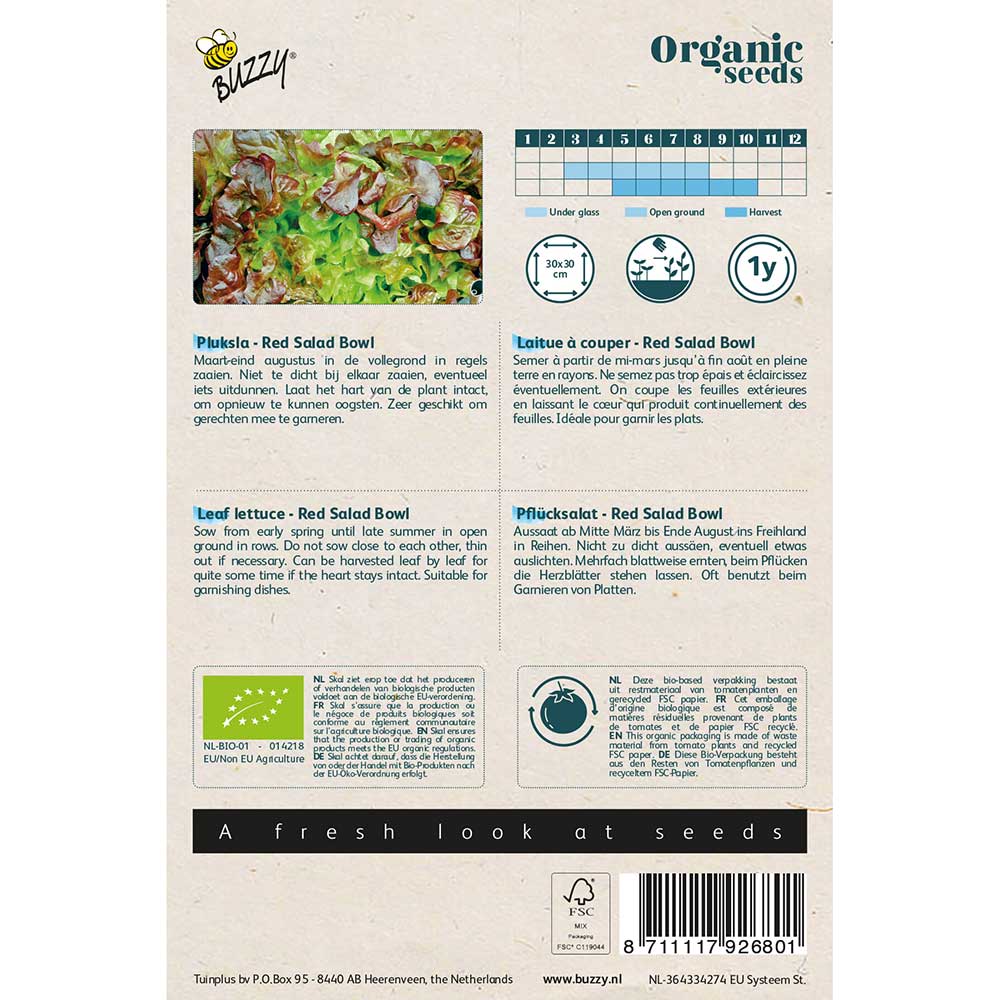 Buzzy® Organic Pluksla rood Salad Bowl (BIO)