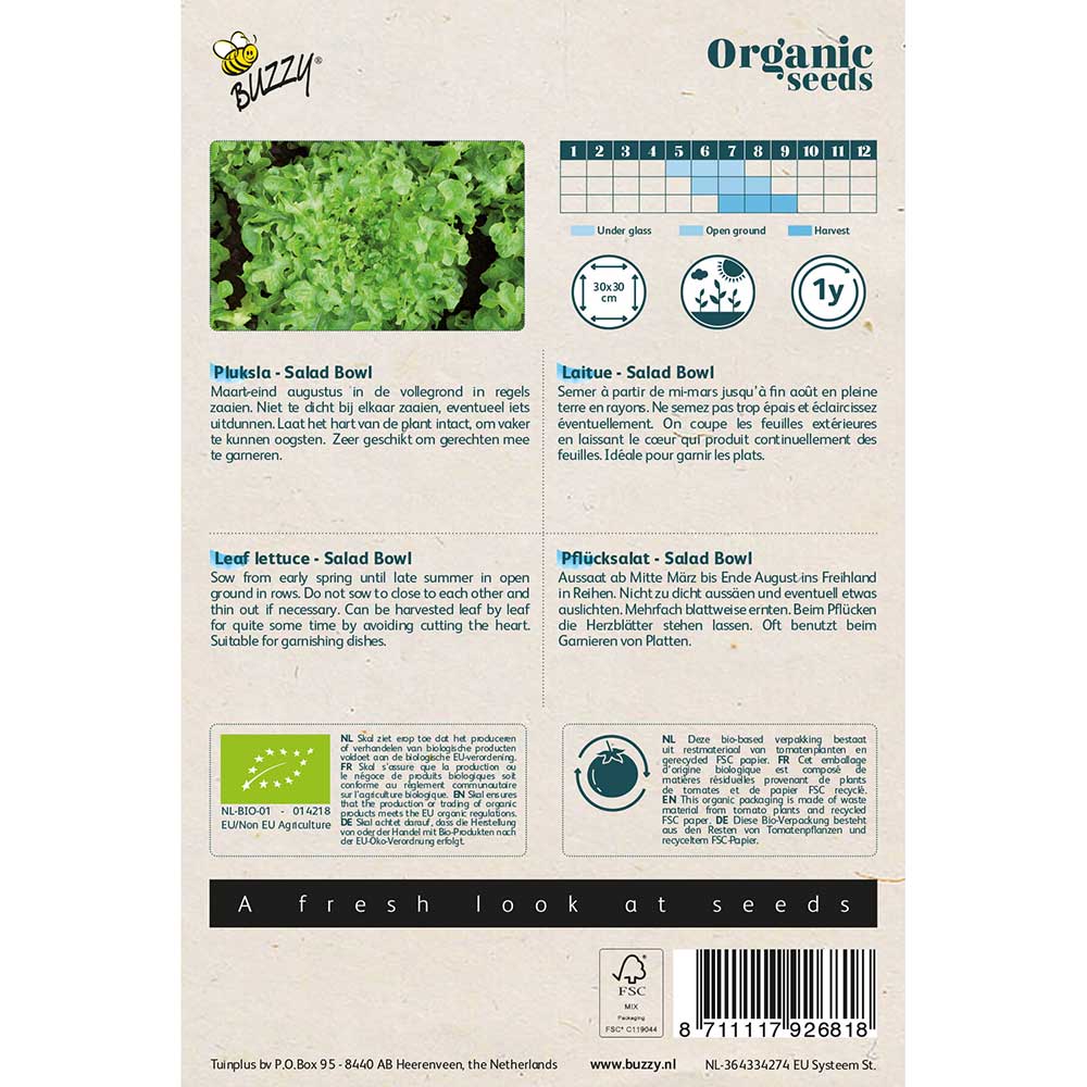 Buzzy® Organic Pflücksalat Salad Bowl grün