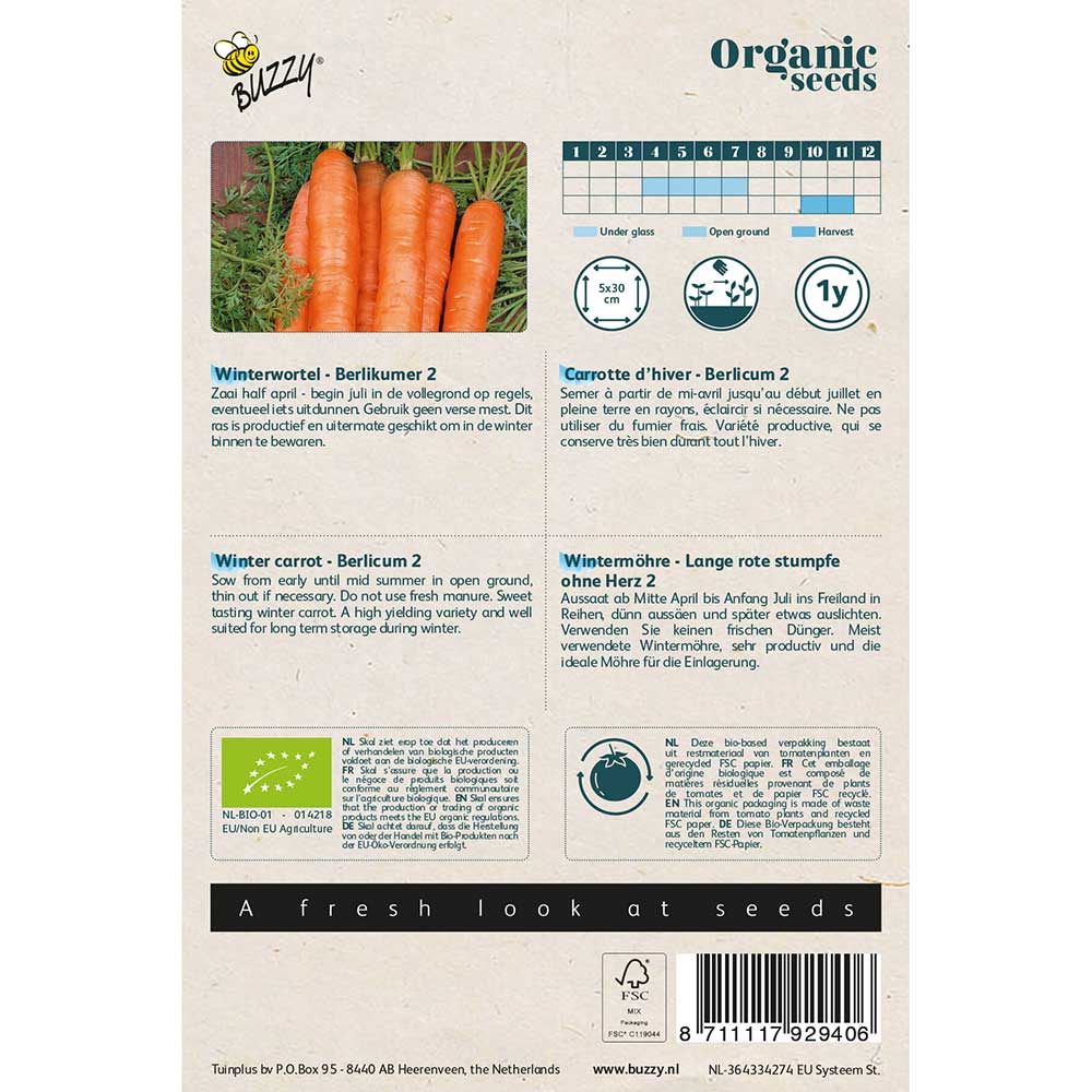 Buzzy® Organic Winterwortelen Berlik 2 (BIO)