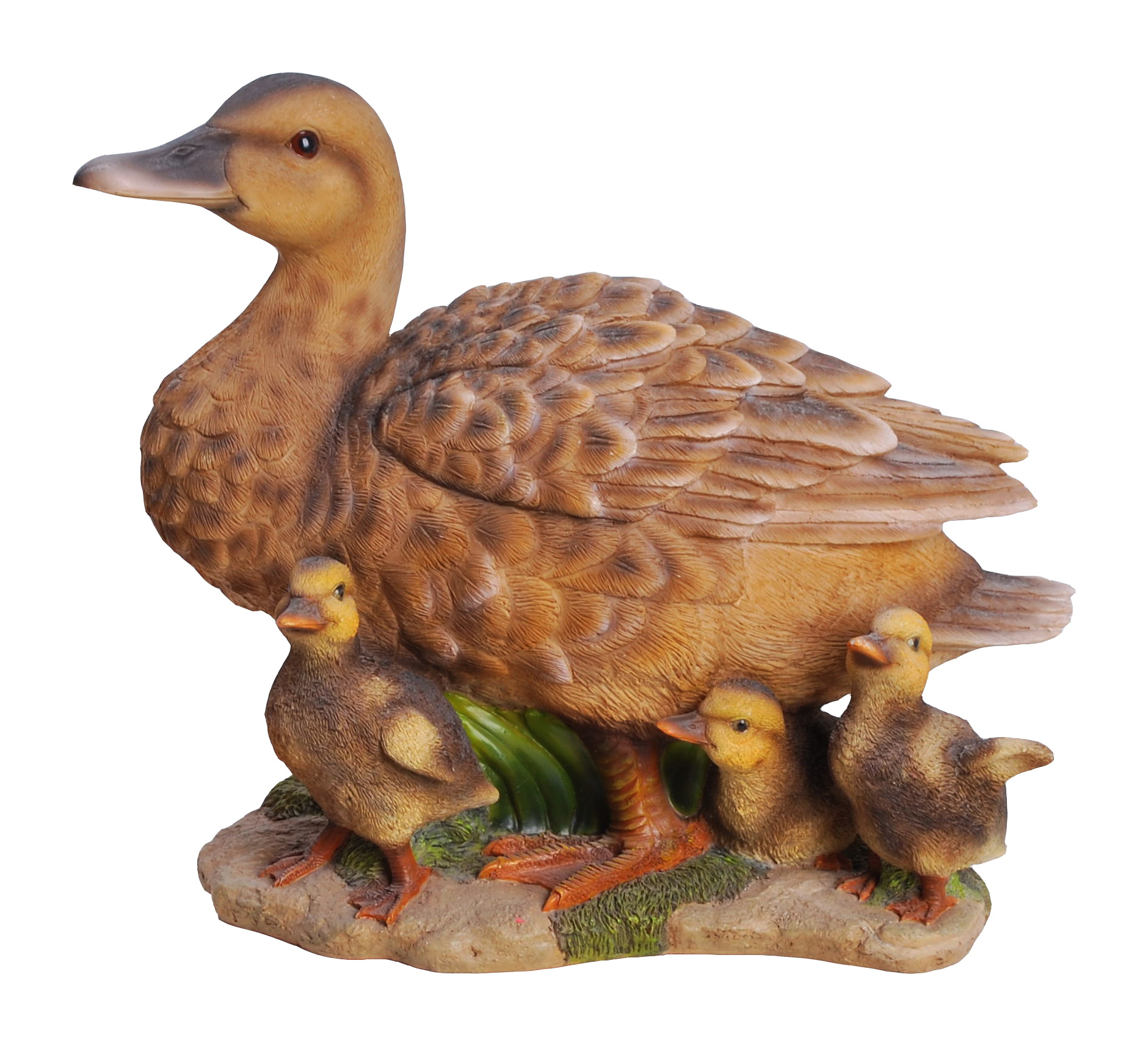 Eend met kuikens (Polystone)